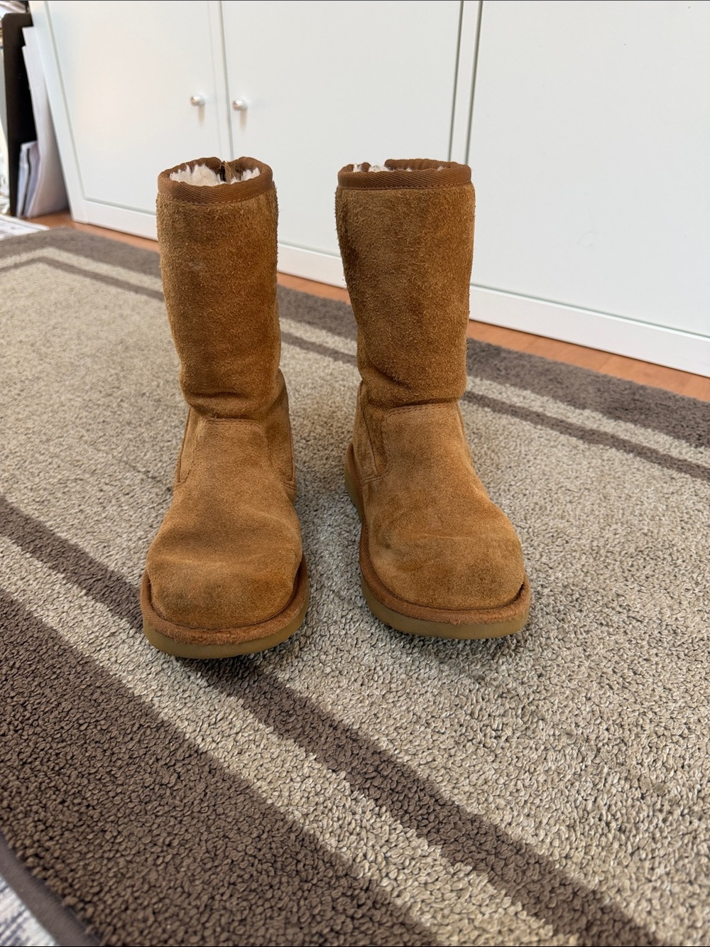 UGG Kids Chestnut Suede Tall Shearling Boots